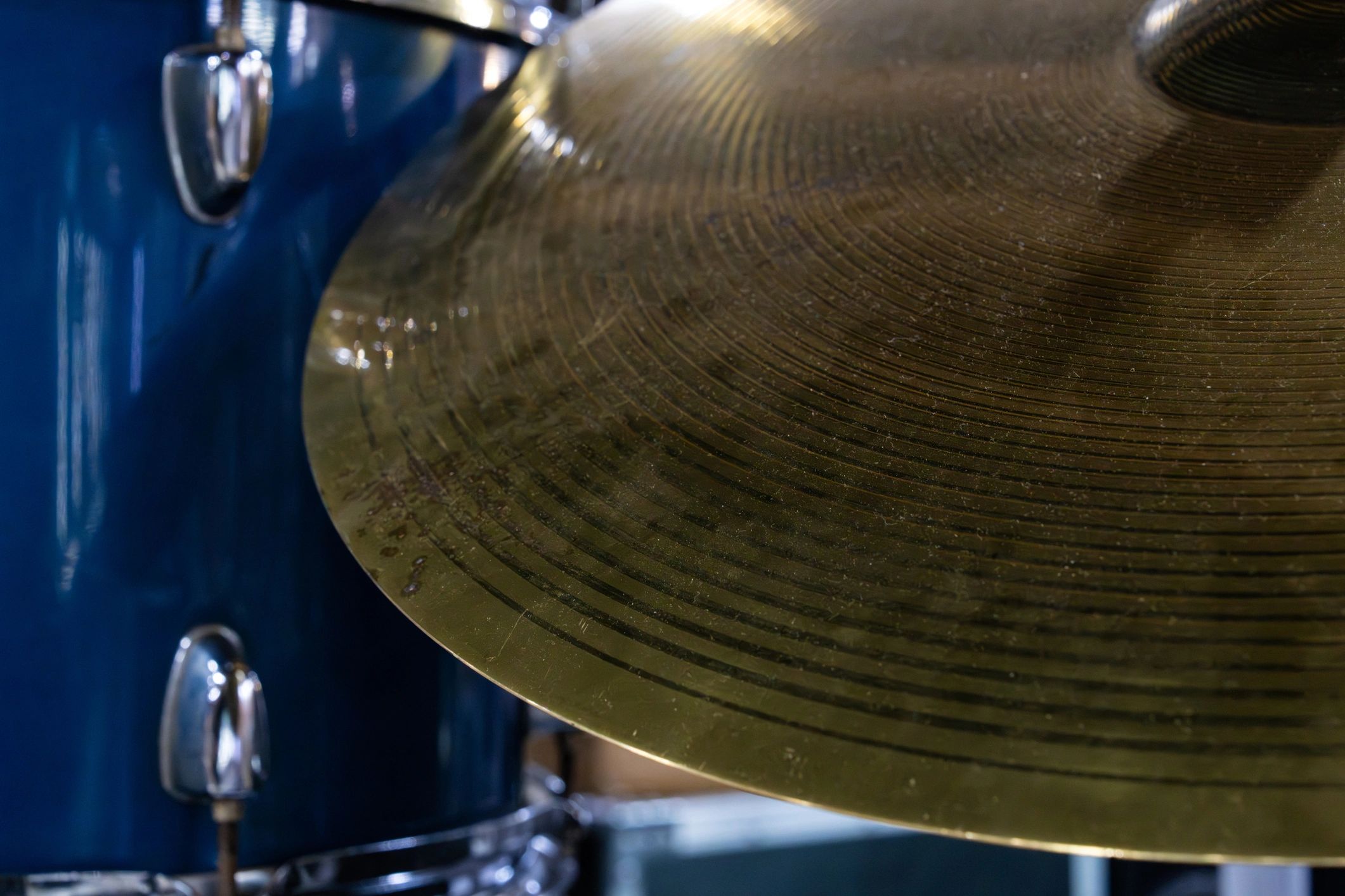 cymbal against a drum
